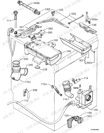 Взрыв-схема стиральной машины Zanussi WDA1255W - Схема узла Hydraulic System 272
